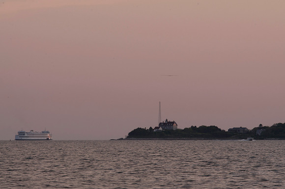 The Arriving Ferry at Dusk